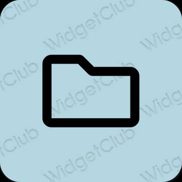 Естетичен пастелно синьо Files икони на приложения