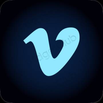 ესთეტიკური Vimeo აპლიკაციის ხატები