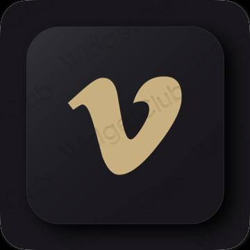 ესთეტიკური Vimeo აპლიკაციის ხატები