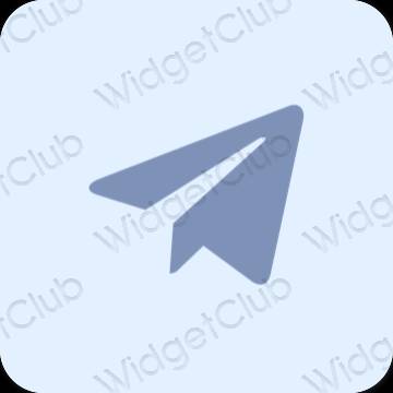 Stijlvol pastelblauw Telegram app-pictogrammen