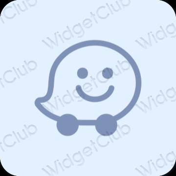 审美的 紫色的 Waze 应用程序图标