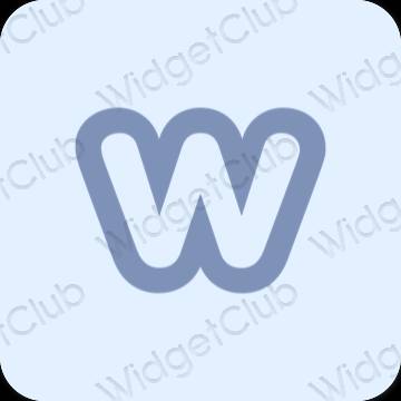 Stijlvol pastelblauw Weebly app-pictogrammen