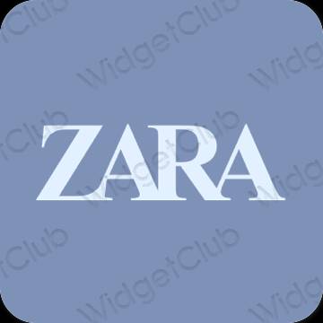 Aesthetic pastel blue ZARA app icons