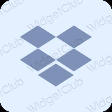 Stijlvol pastelblauw Dropbox app-pictogrammen