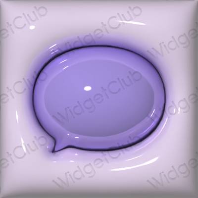 Estético roxo Messages ícones de aplicativos