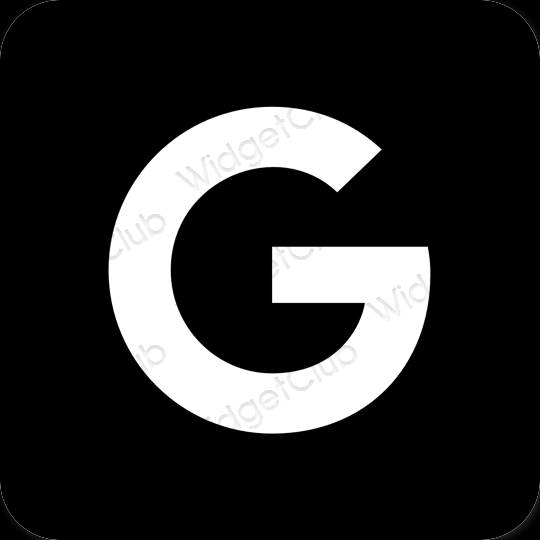 Esztétika fekete Google alkalmazás ikonok