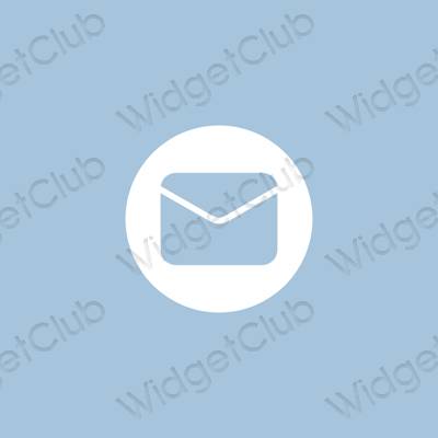 Estetsko pastelno modra Mail ikone aplikacij