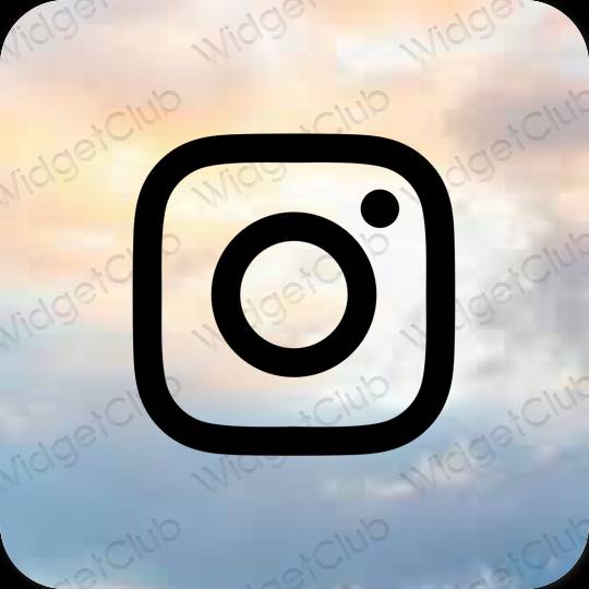 審美的 黑色的 Instagram 應用程序圖標