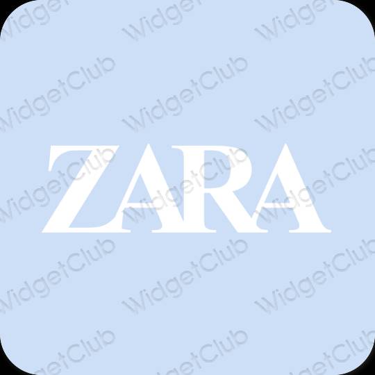 Aesthetic pastel blue ZARA app icons