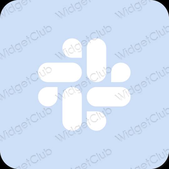 Естетичен пастелно синьо Slack икони на приложения