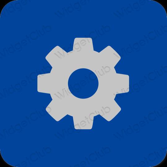 Estetico blu Settings icone dell'app