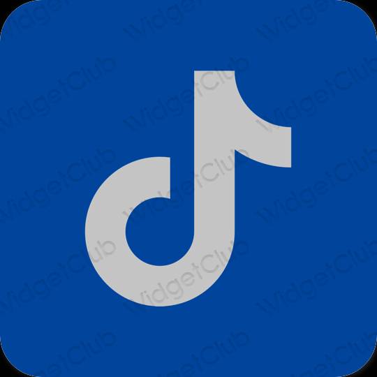 Estetický modrý TikTok ikony aplikací