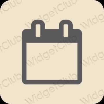 Æstetisk beige Calendar app ikoner