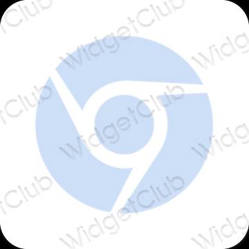 Ästhetisch pastellblau Chrome App-Symbole