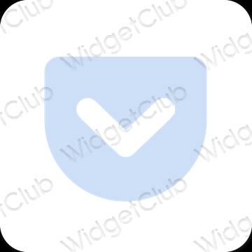 Esthétique bleu pastel Pocket icônes d'application