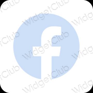 Aesthetic pastel blue Facebook app icons