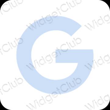 Esztétika pasztell kék Google alkalmazás ikonok