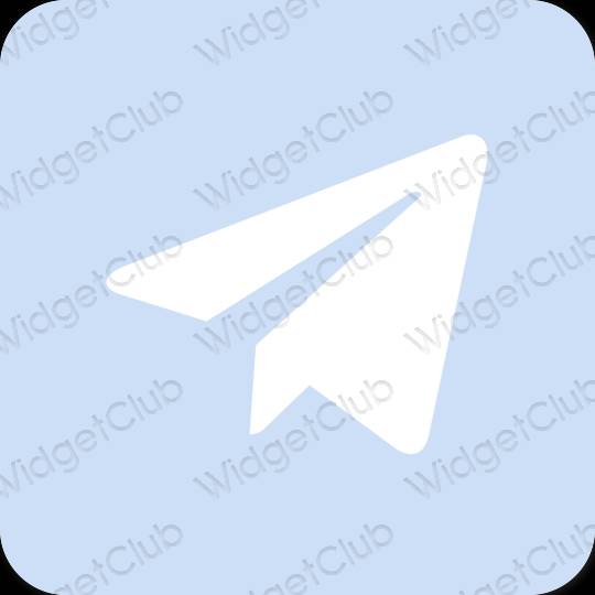 Aesthetic pastel blue Telegram app icons