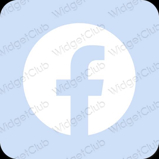 Estetyka pastelowy niebieski Facebook ikony aplikacji