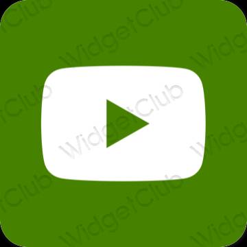 Estetis hijau Youtube ikon aplikasi