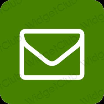 Estético verde Mail iconos de aplicaciones