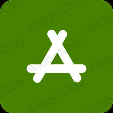Esztétika zöld AppStore alkalmazás ikonok