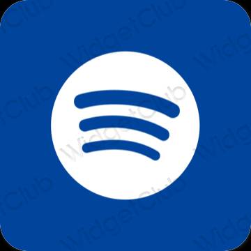 Естетичний блакитний Spotify значки програм