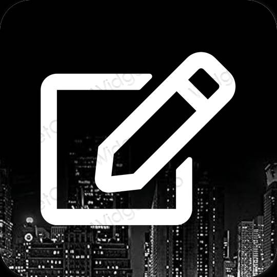 Aesthetic black Notes app icons