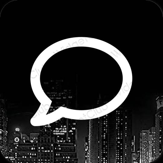 Aesthetic black Messages app icons