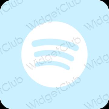 Aesthetic pastel blue Spotify app icons