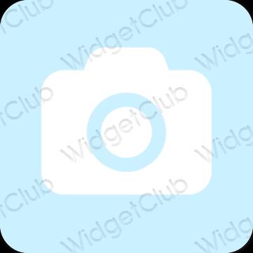Estetyka pastelowy niebieski Camera ikony aplikacji