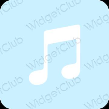 Esthétique bleu pastel Music icônes d'application