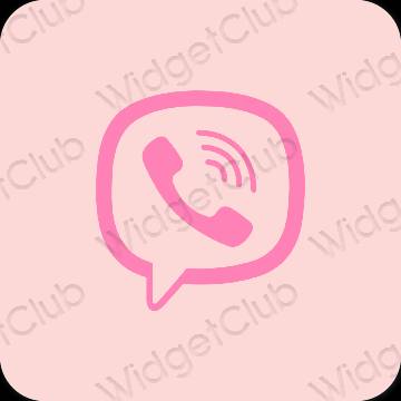 Estetic roz pastel Viber pictogramele aplicației