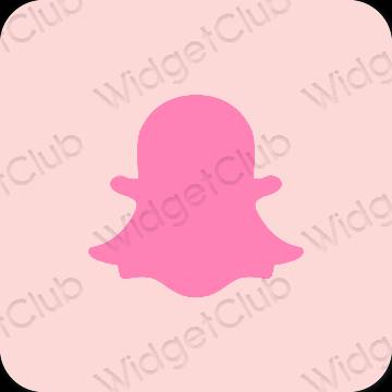 Estetis merah muda pastel snapchat ikon aplikasi