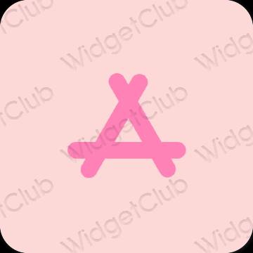 Estetis merah muda pastel AppStore ikon aplikasi