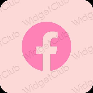 Thẩm mỹ màu hồng nhạt Facebook biểu tượng ứng dụng