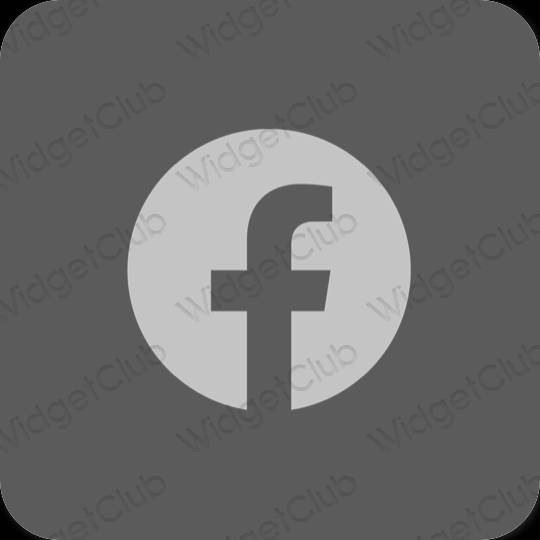Estetisk grå Facebook app ikoner