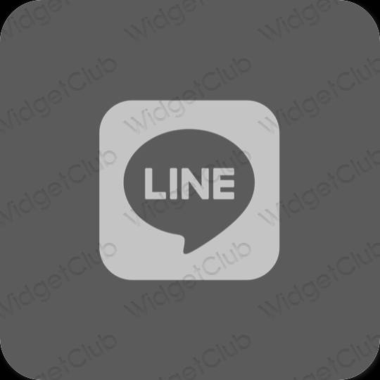 جمالي اللون الرمادي LINE أيقونات التطبيق