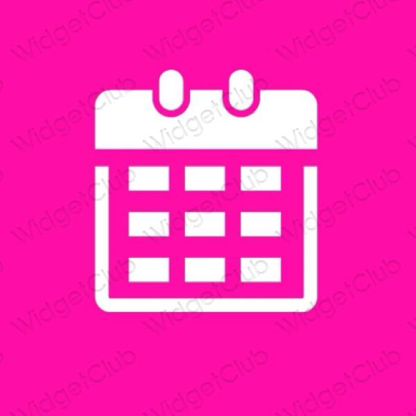 جمالي النيون الوردي Calendar أيقونات التطبيق