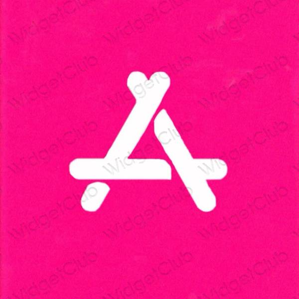 Estetinis neoninės rožinės spalvos AppStore programėlių piktogramos