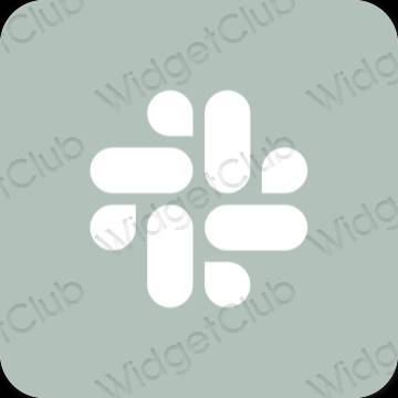 Esthétique vert Slack icônes d'application