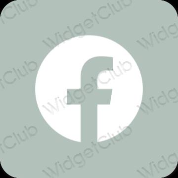 Estetyka Zielony Facebook ikony aplikacji