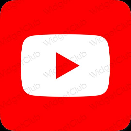 Aesthetic red Youtube app icons