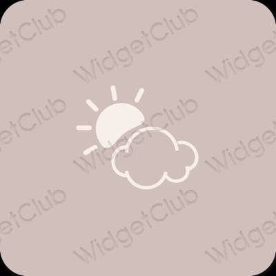Estetický béžový Weather ikony aplikací