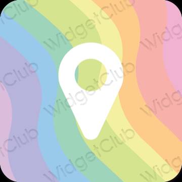 Естетичен лилаво Google Map икони на приложения