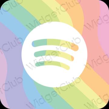 សោភ័ណ ពណ៌ខៀវ pastel Spotify រូបតំណាងកម្មវិធី