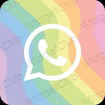 Esteetiline kollane WhatsApp rakenduste ikoonid
