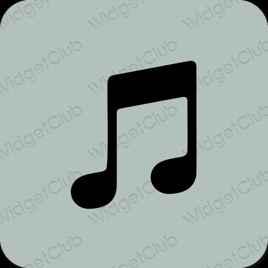 Ästhetisch grün Apple Music App-Symbole