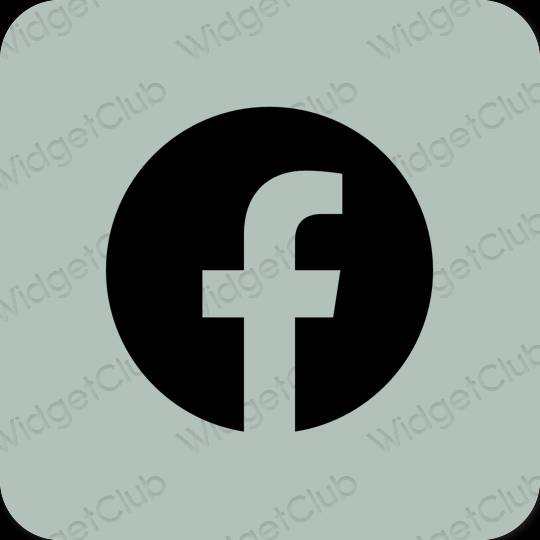 Estetic verde Facebook pictogramele aplicației