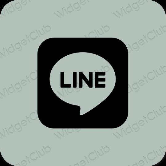 Estetik hijau LINE ikon aplikasi